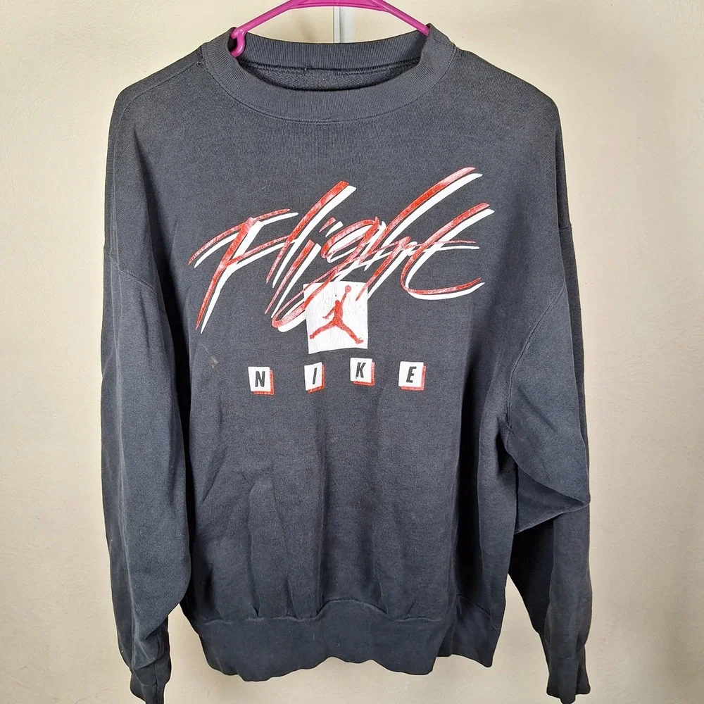 Nike Air Jordan Flight Vintage 90s Crewneck Sweatshirt Thrashed Distressed